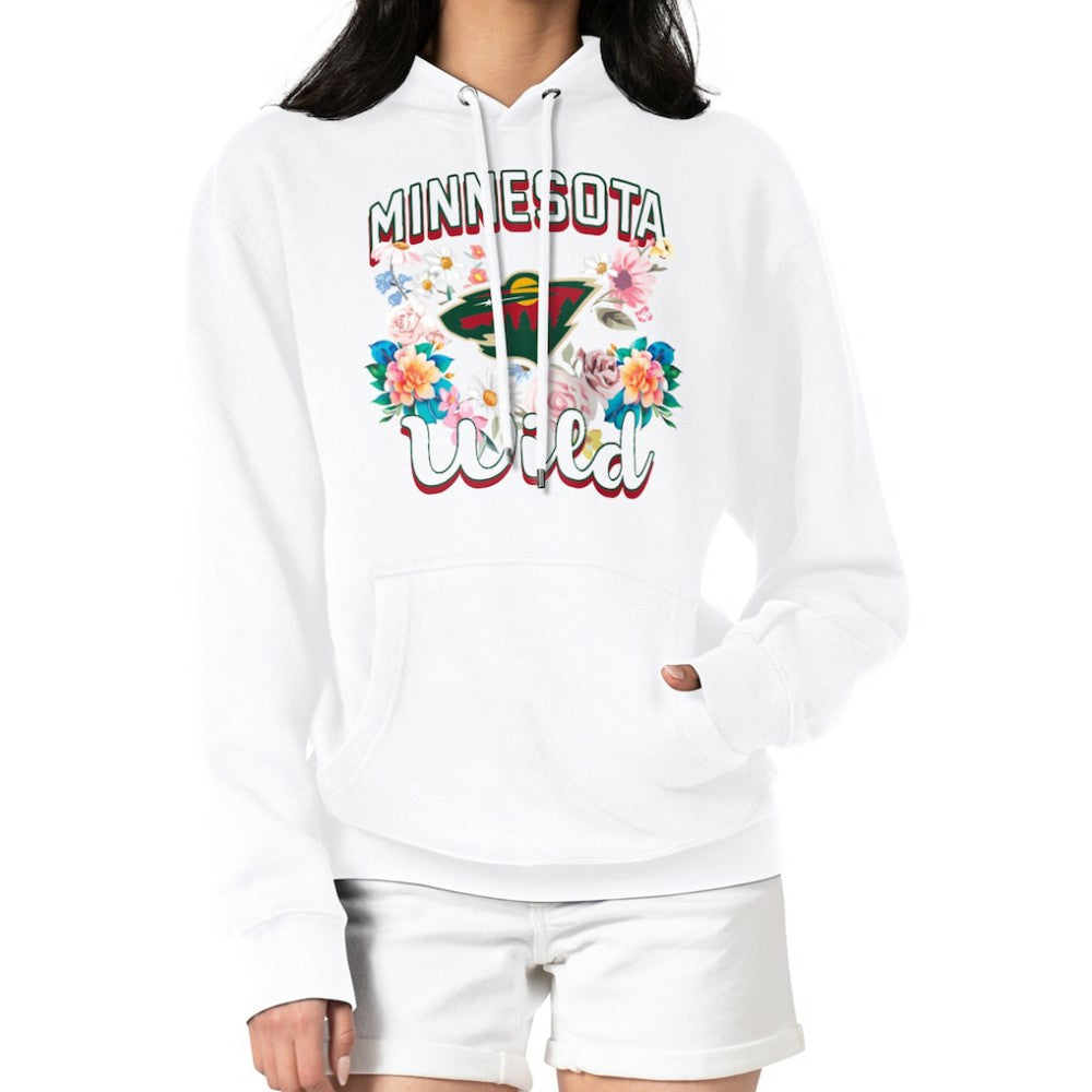 Minnesota Wild G-III 4Her by Carl Banks Women's Flower Logo Pullover Hoodie White