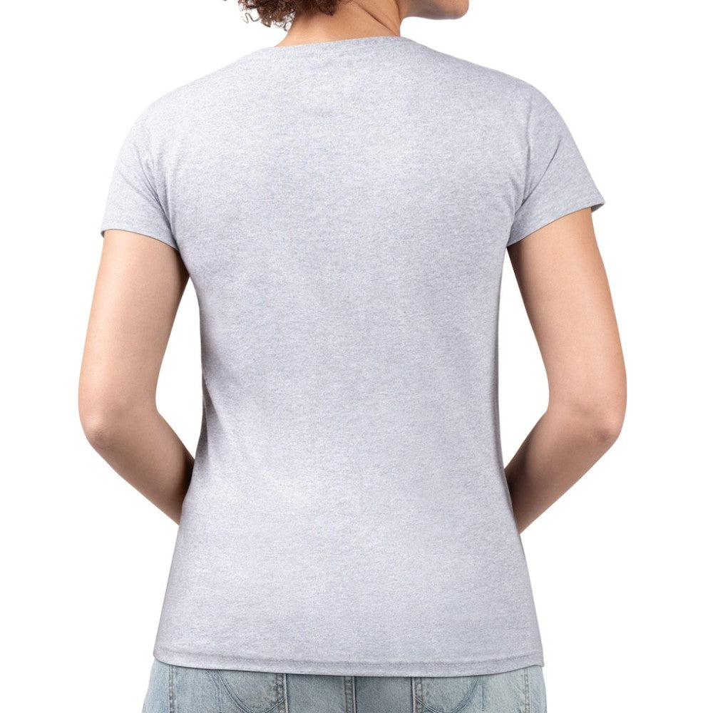 Detroit Red Wings G-III 4Her by Carl Banks Women's Super-Slim Fit Lightweight Flower Logo V-Neck T-Shirt Heather Gray