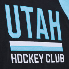 Utah Hockey Club Mitchell & Ness Legendary Slub Long Sleeve Raglan T-Shirt Black/Light Blue