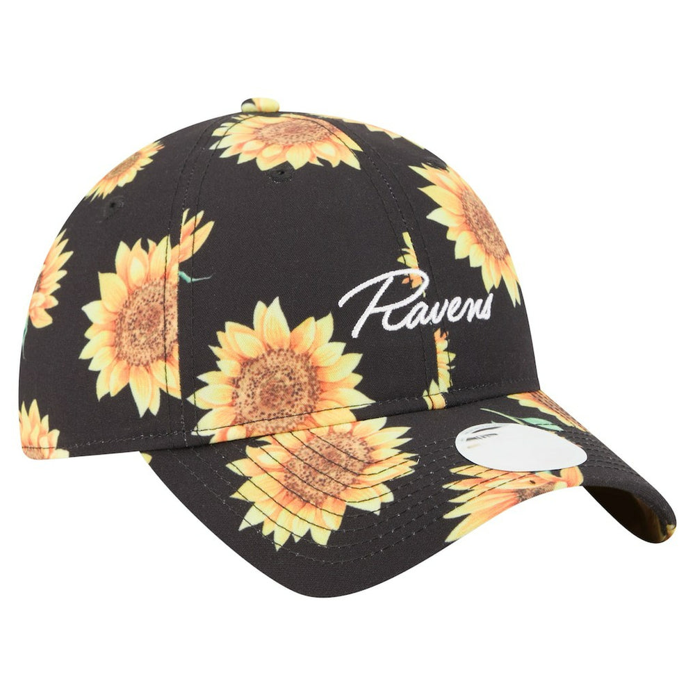 Baltimore Ravens New Era Women's Adventure Sunflower 9TWENTY Adjustable Hat - Black outlet