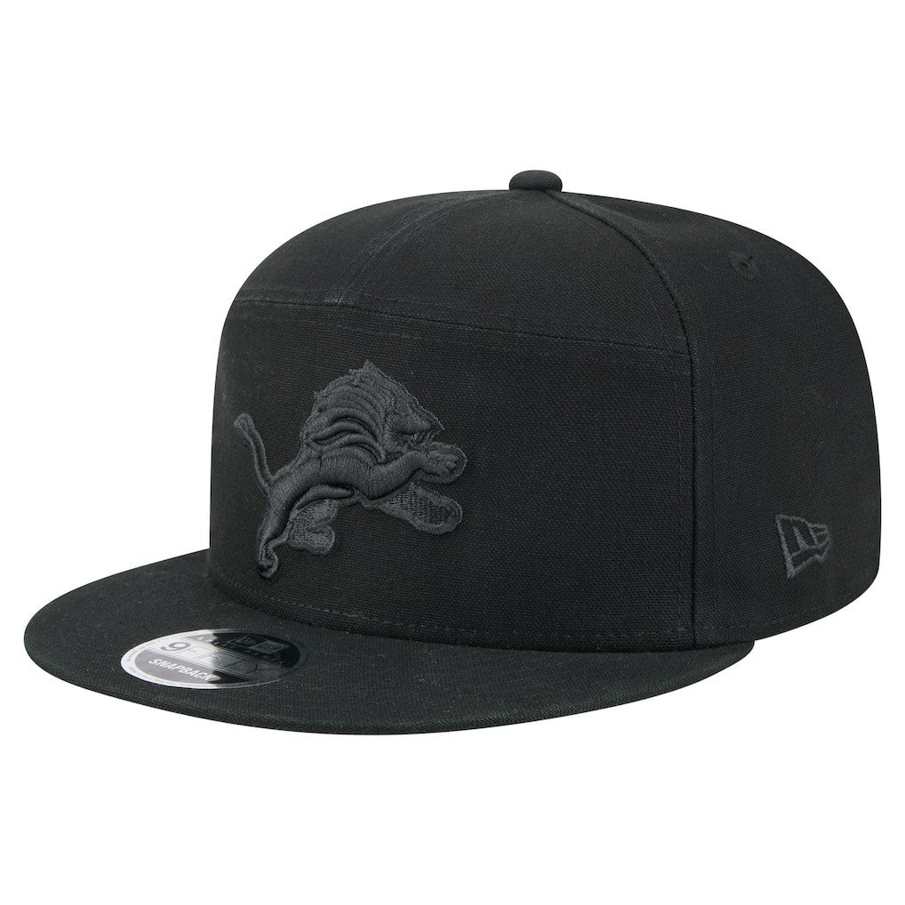 Detroit Lions New Era Adventure Canvas Split Panel 9FIFTY Snapback Hat - Black sale