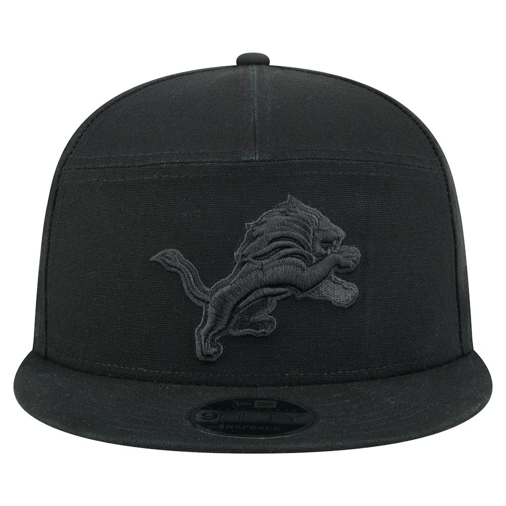 Detroit Lions New Era Adventure Canvas Split Panel 9FIFTY Snapback Hat - Black sale