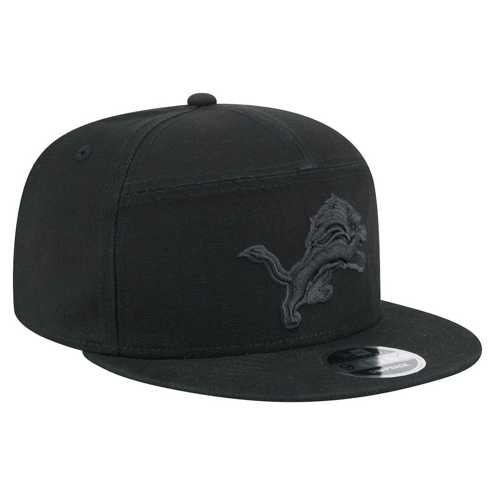 Detroit Lions New Era Adventure Canvas Split Panel 9FIFTY Snapback Hat - Black sale