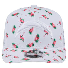 Los Angeles Chargers New Era Adventure Flamingo Pattern 9SEVENTY Stretch-Snap Hat - White discount