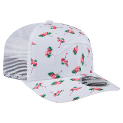 Los Angeles Chargers New Era Adventure Flamingo Pattern 9SEVENTY Stretch-Snap Hat - White discount