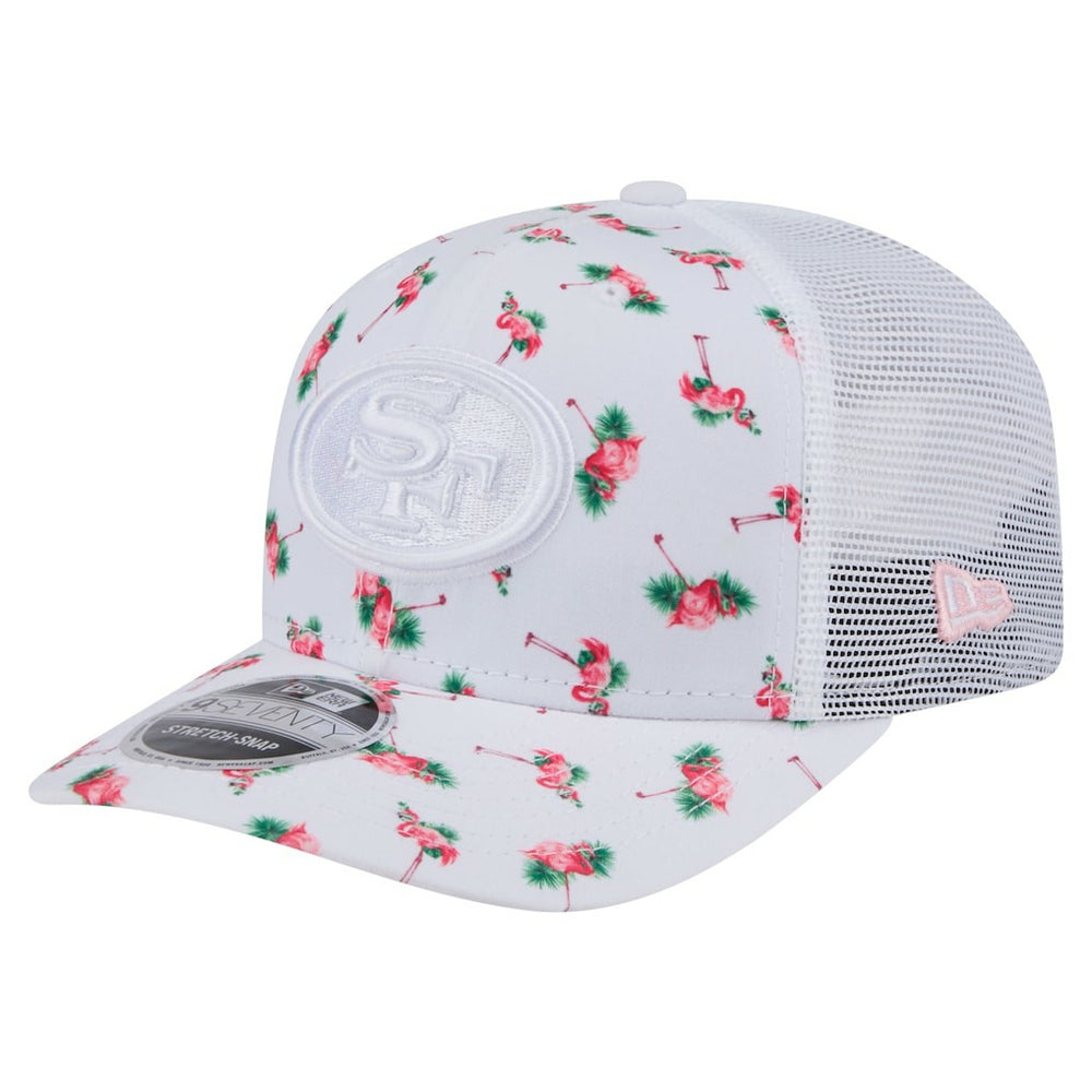 San Francisco 49ers New Era Adventure Flamingo Pattern 9SEVENTY Stretch-Snap Hat - White sale