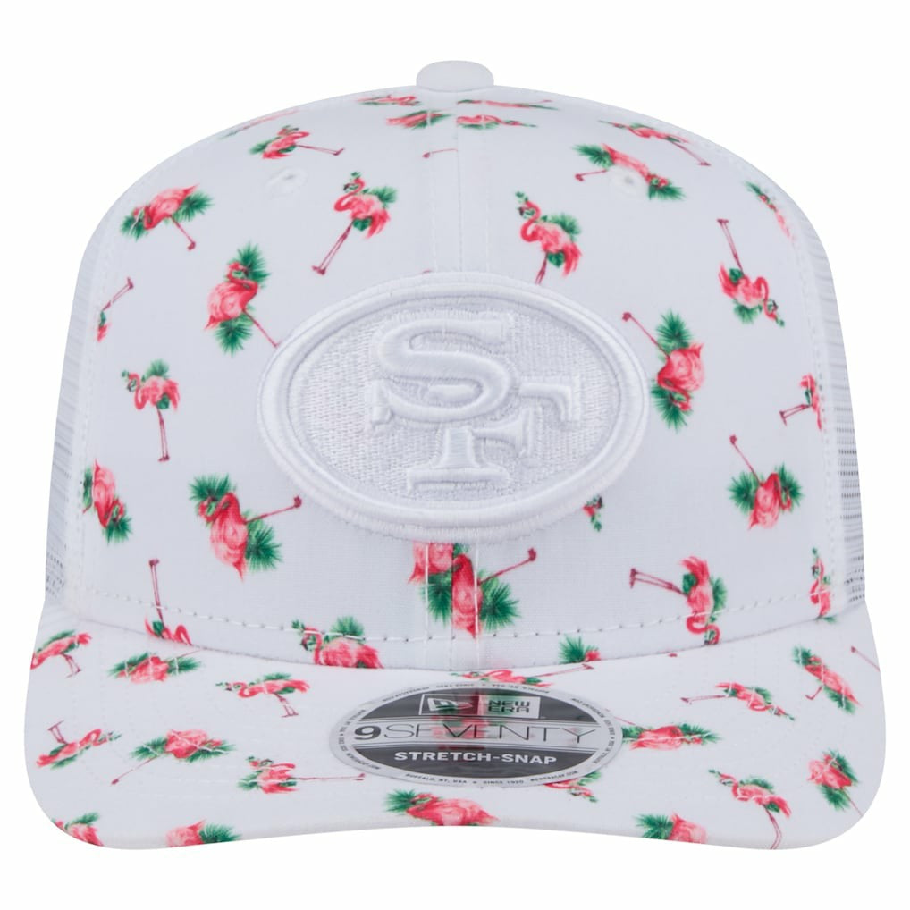 San Francisco 49ers New Era Adventure Flamingo Pattern 9SEVENTY Stretch-Snap Hat - White sale