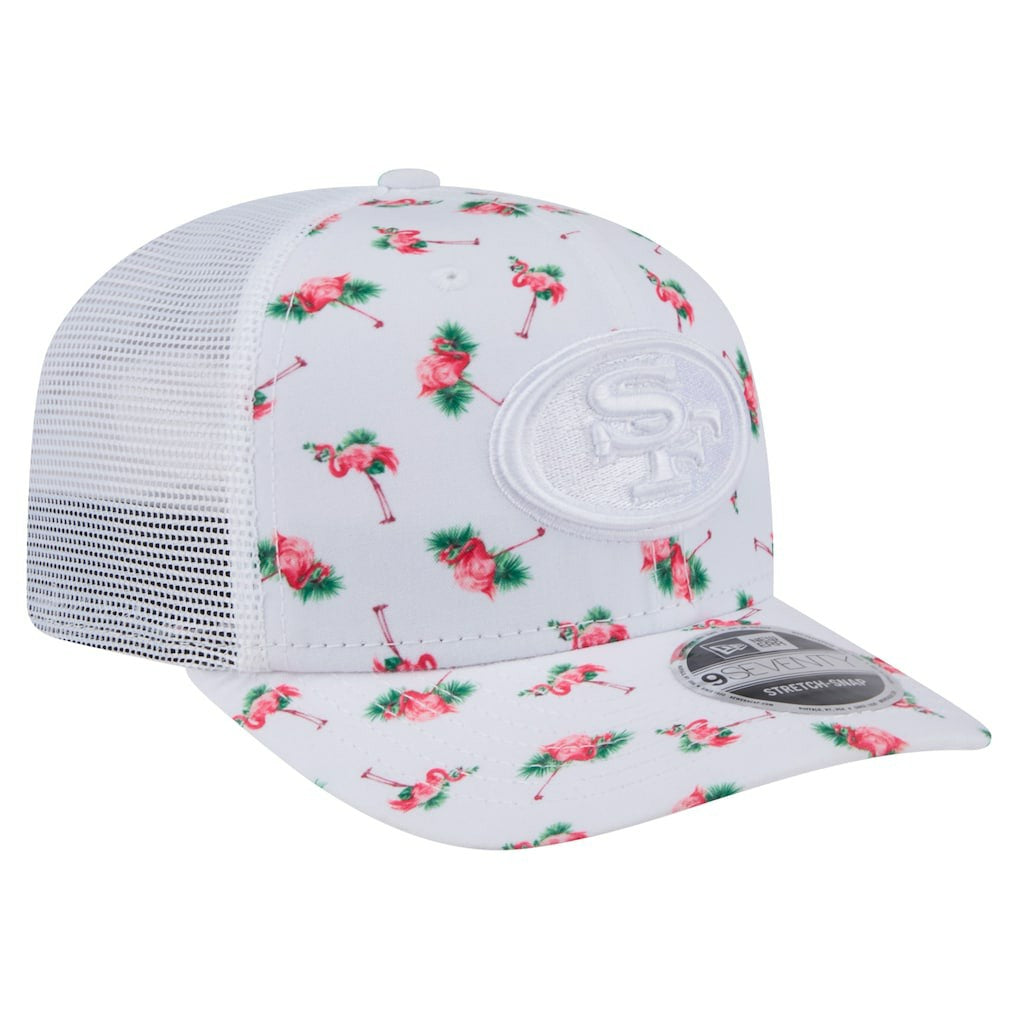 San Francisco 49ers New Era Adventure Flamingo Pattern 9SEVENTY Stretch-Snap Hat - White sale