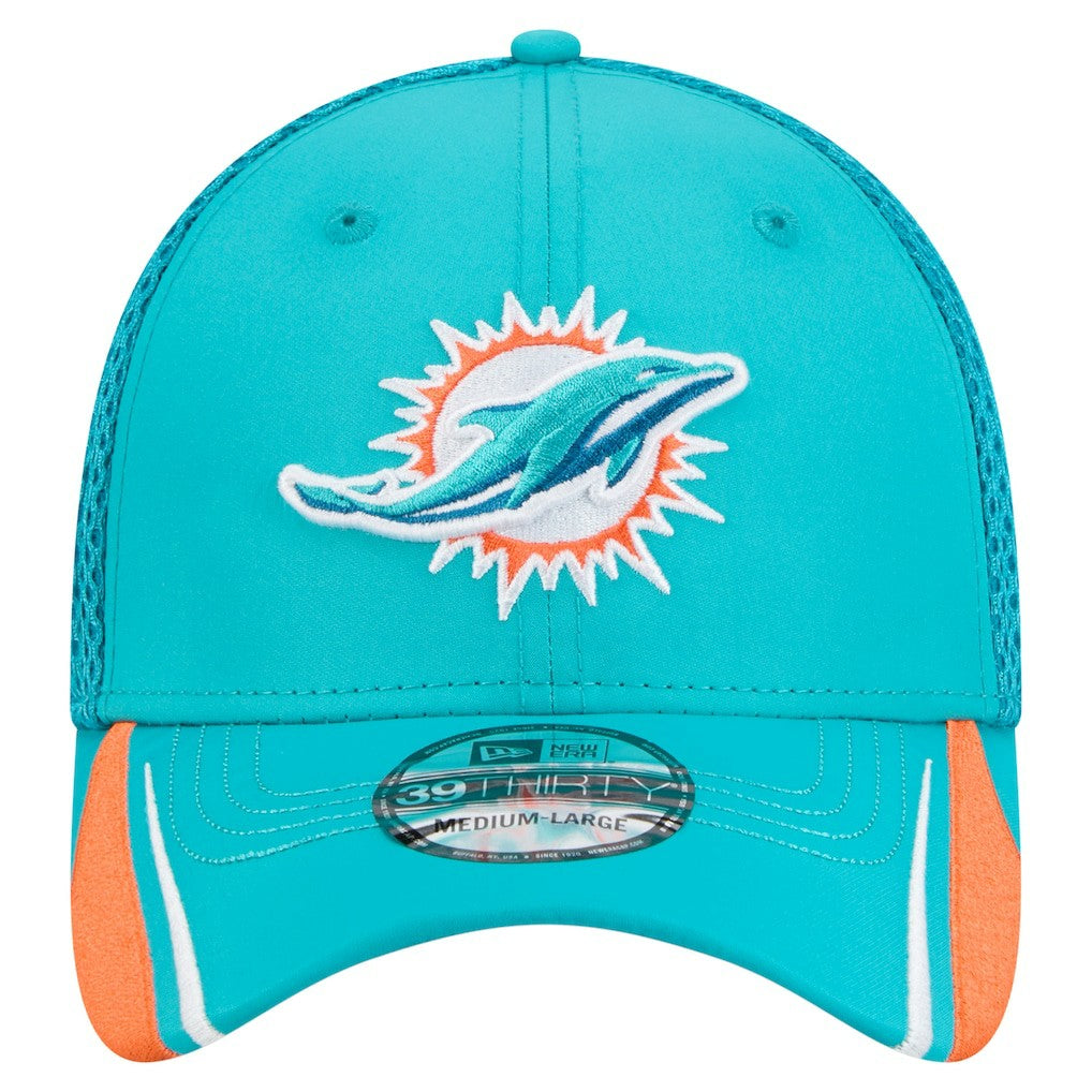 Miami Dolphins New Era Game Day Linear 39THIRTY Flex Hat - Aqua cheap