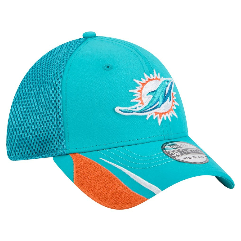 Miami Dolphins New Era Game Day Linear 39THIRTY Flex Hat - Aqua cheap