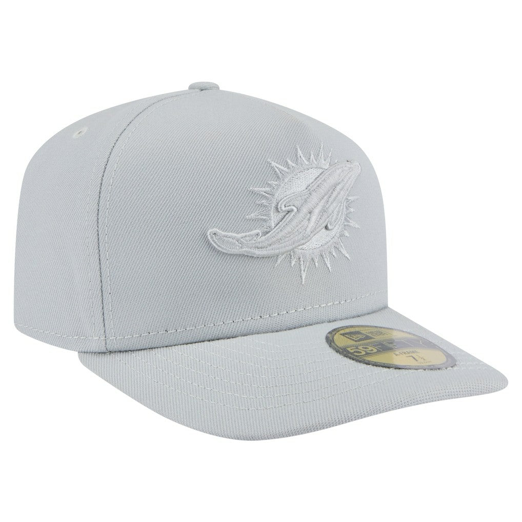 Miami Dolphins New Era Color Pack A-Frame 59FIFTY Fitted Hat - Gray for sale