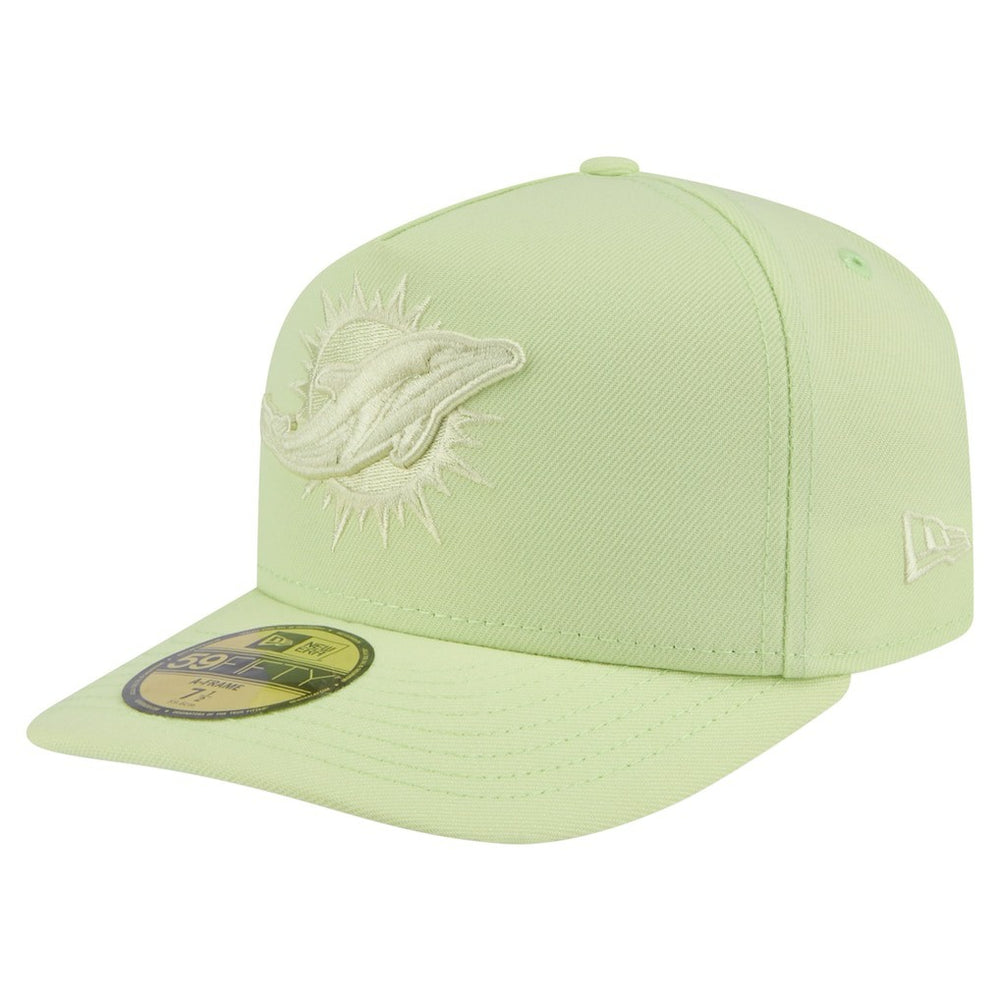 Miami Dolphins New Era Color Pack A-Frame 59FIFTY Fitted Hat - Light Green outlet