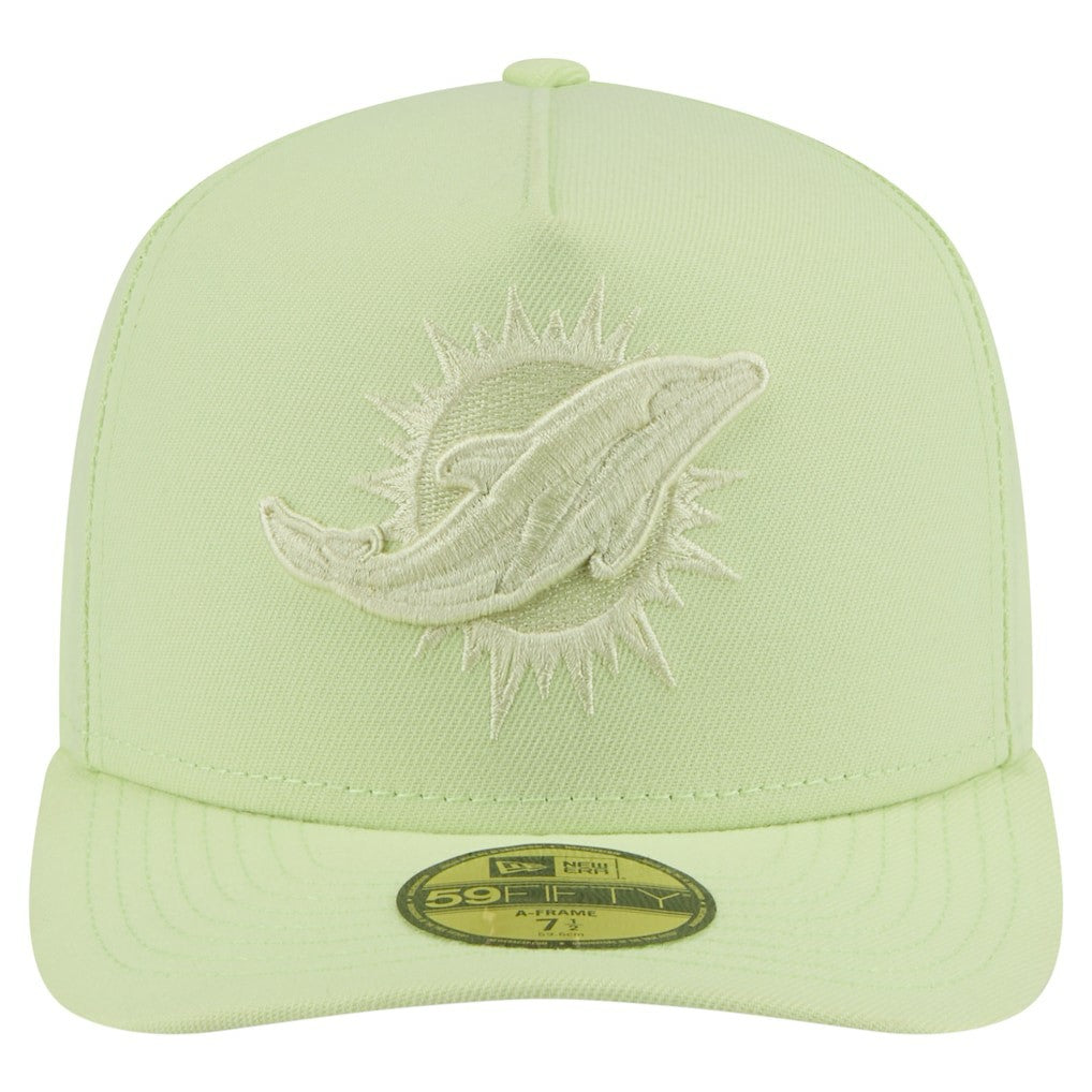 Miami Dolphins New Era Color Pack A-Frame 59FIFTY Fitted Hat - Light Green outlet