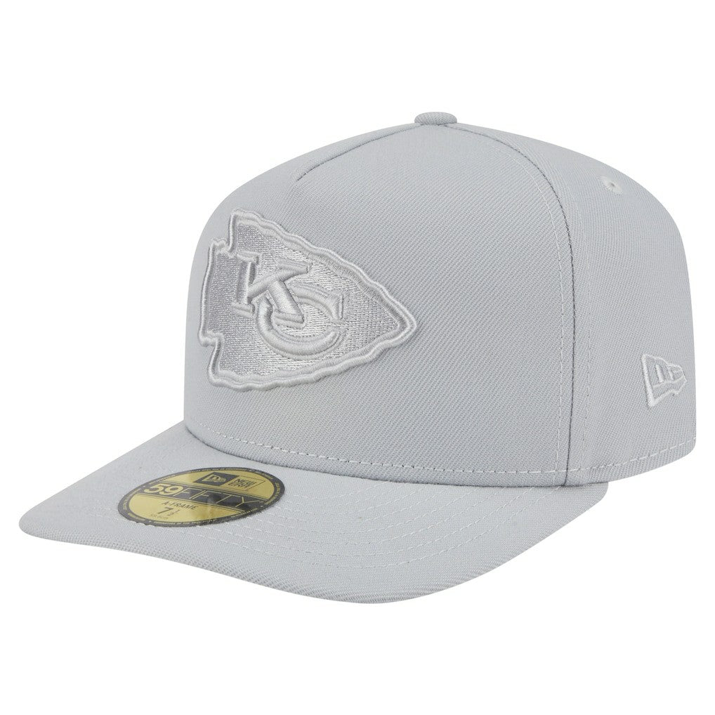 Kansas City Chiefs New Era Color Pack A-Frame 59FIFTY Fitted Hat - Gray for sale