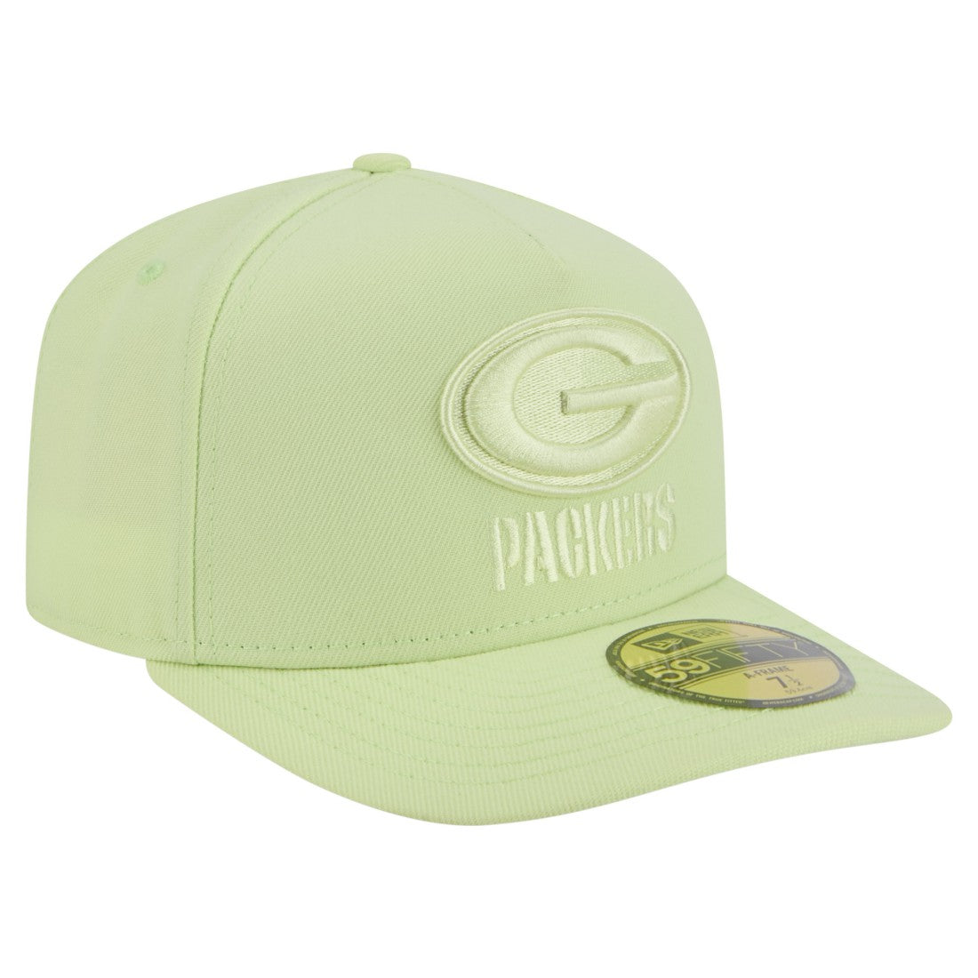 Green Bay Packers New Era Color Pack A-Frame 59FIFTY Fitted Hat - Light Green sale