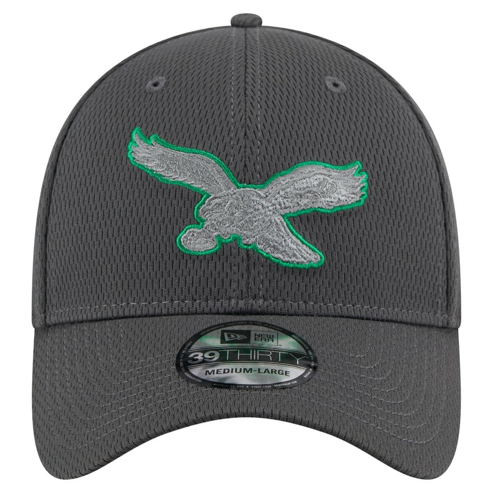 Philadelphia Eagles New Era Throwback Logo Main 39THIRTY Flex Hat - Graphite on sale