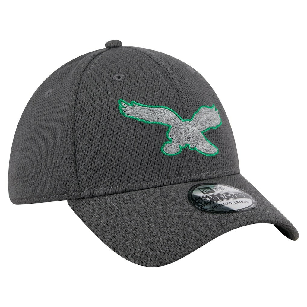 Philadelphia Eagles New Era Throwback Logo Main 39THIRTY Flex Hat - Graphite on sale