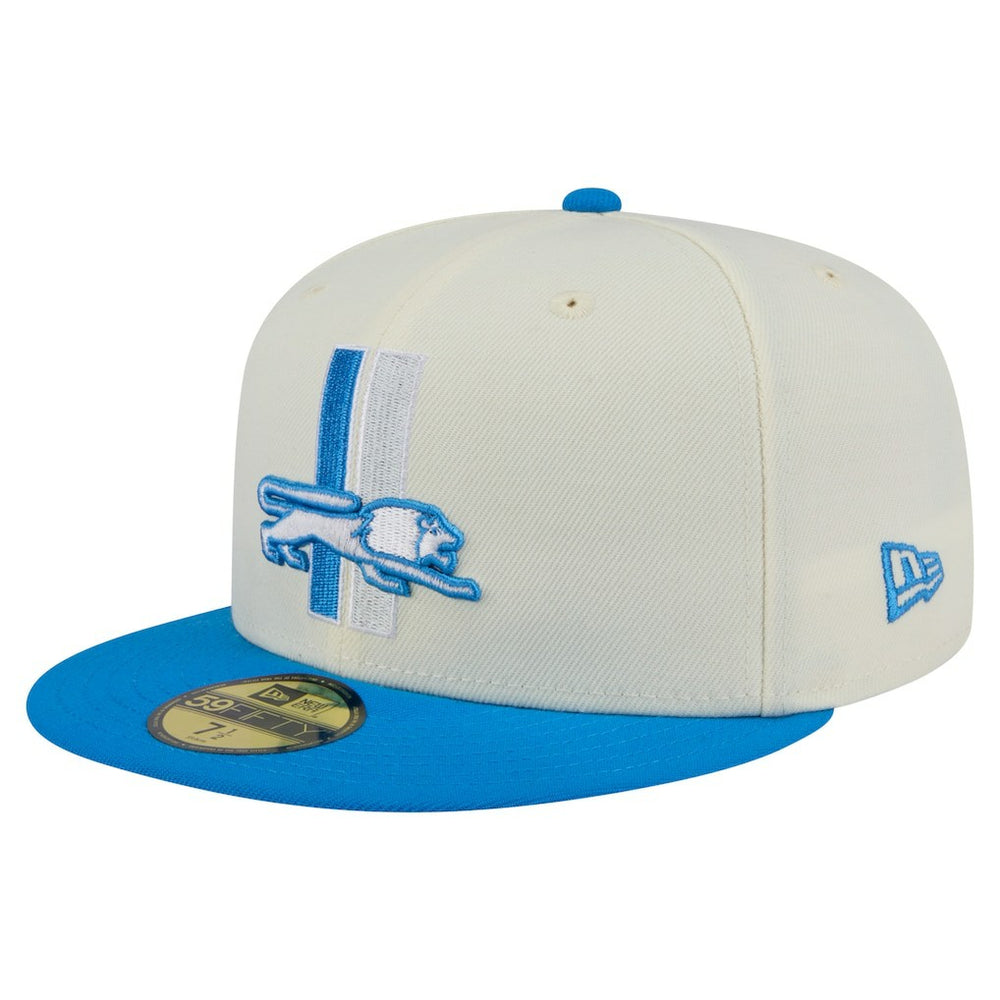 Detroit Lions New Era Main 59FIFTY Fitted Hat - Cream/Blue outlet