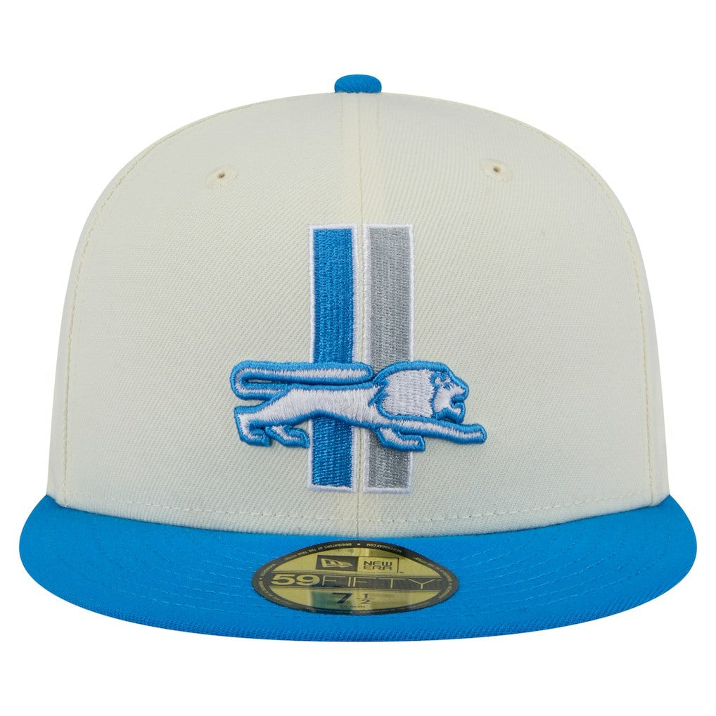 Detroit Lions New Era Main 59FIFTY Fitted Hat - Cream/Blue outlet