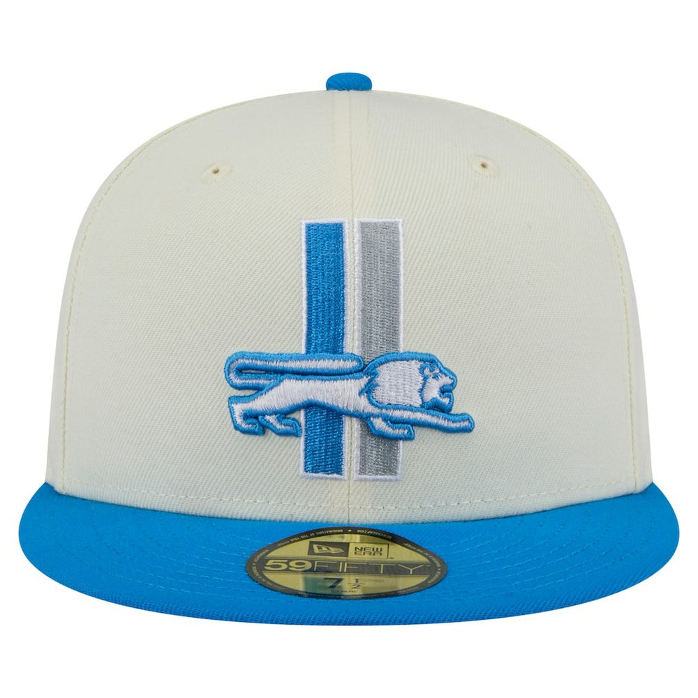 Detroit Lions New Era Main 59FIFTY Fitted Hat - Cream/Blue outlet