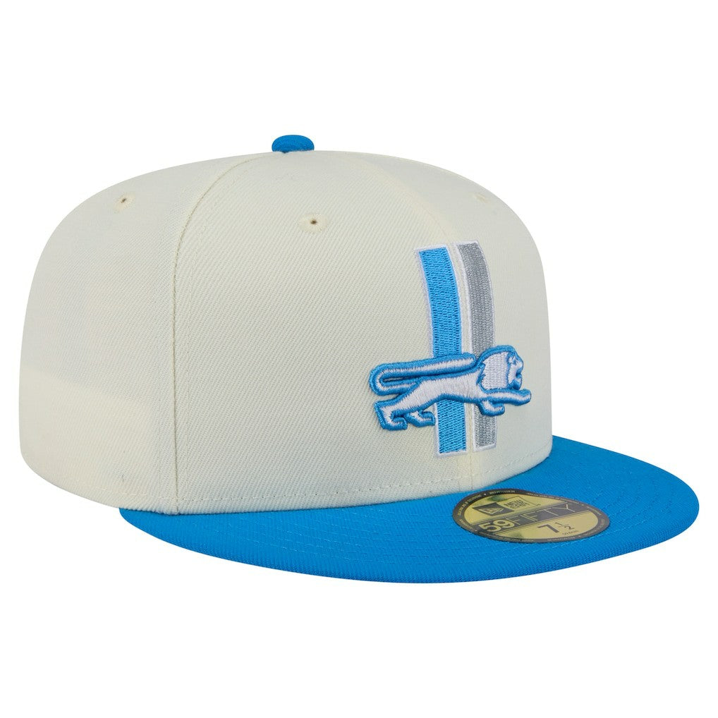 Detroit Lions New Era Main 59FIFTY Fitted Hat - Cream/Blue outlet