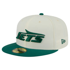New York Jets New Era Main 59FIFTY Fitted Hat - Cream/Green outlet