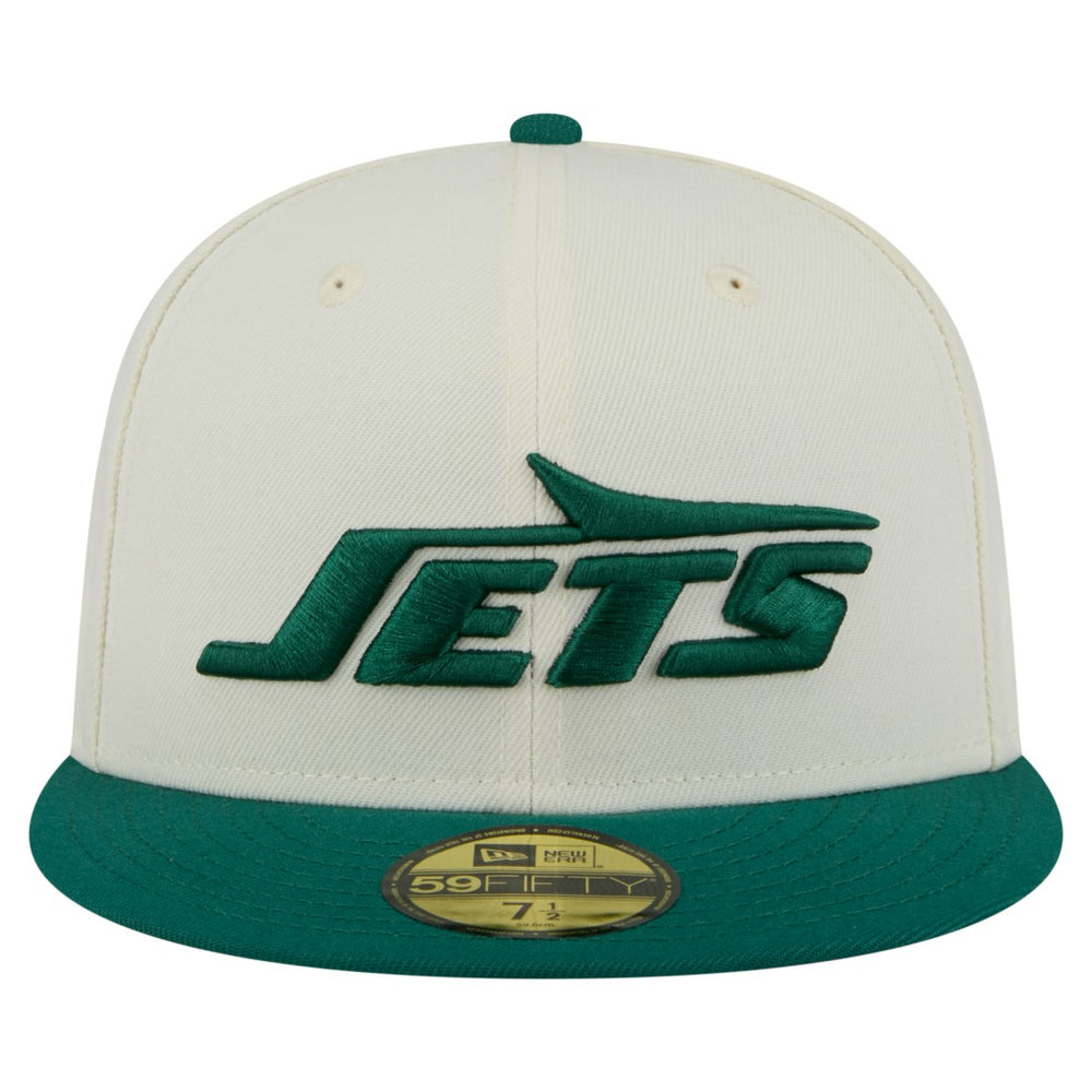 New York Jets New Era Main 59FIFTY Fitted Hat - Cream/Green outlet
