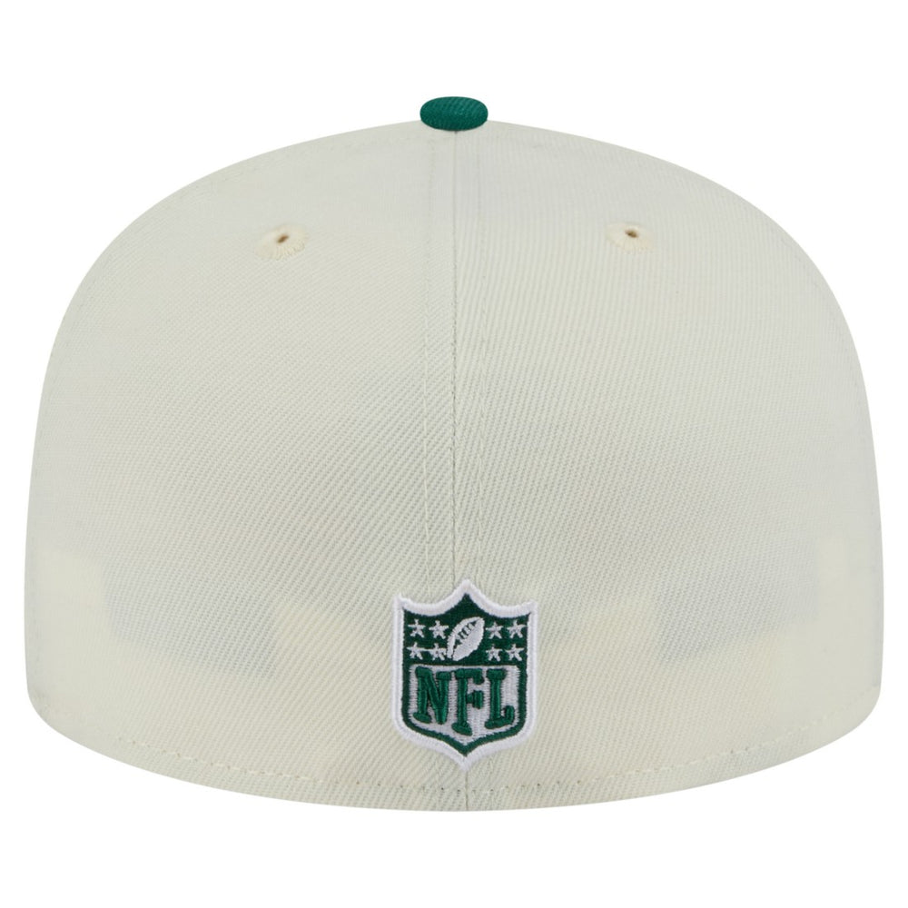 New York Jets New Era Main 59FIFTY Fitted Hat - Cream/Green outlet