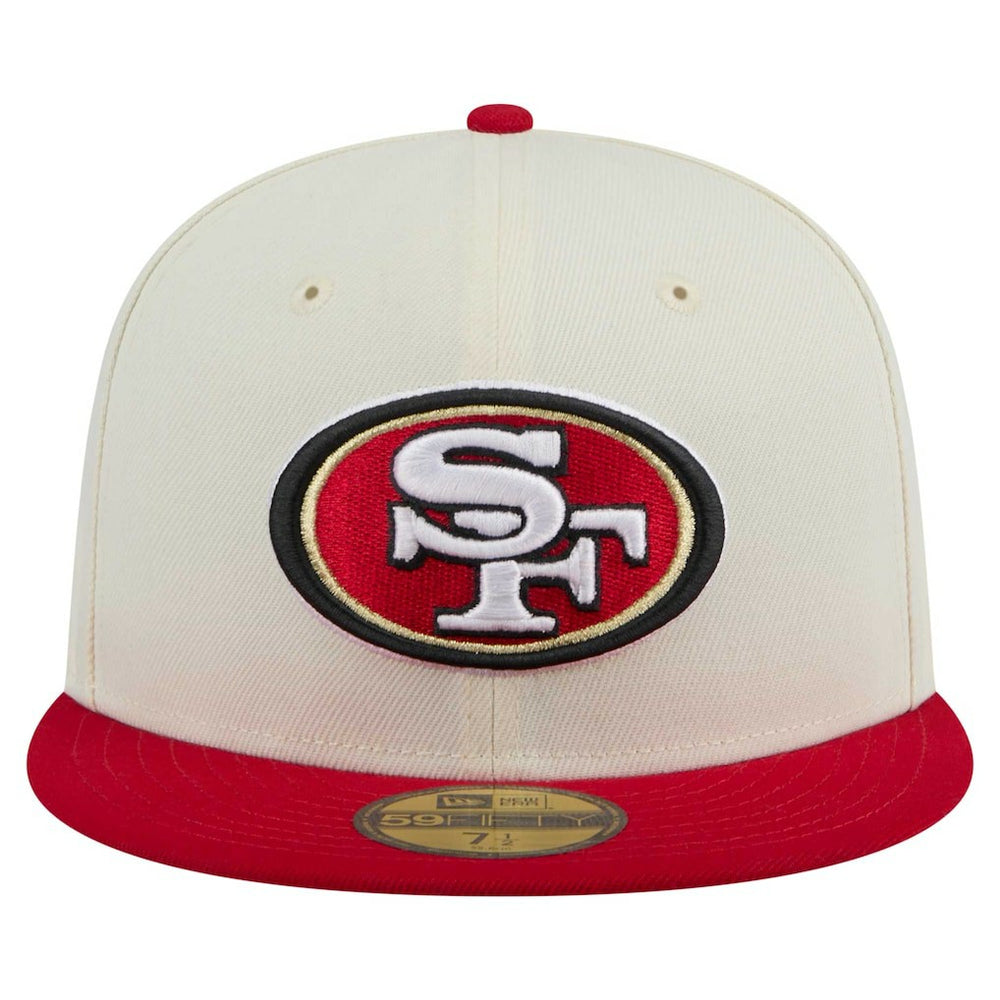 San Francisco 49ers New Era Main 59FIFTY Fitted Hat - Cream/Scarlet for sale