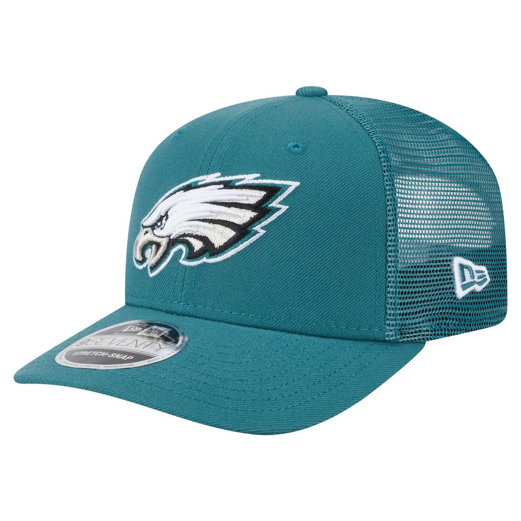 Philadelphia Eagles New Era Main Trucker 9SEVENTY Stretch-Snap Hat - Midnight Green online