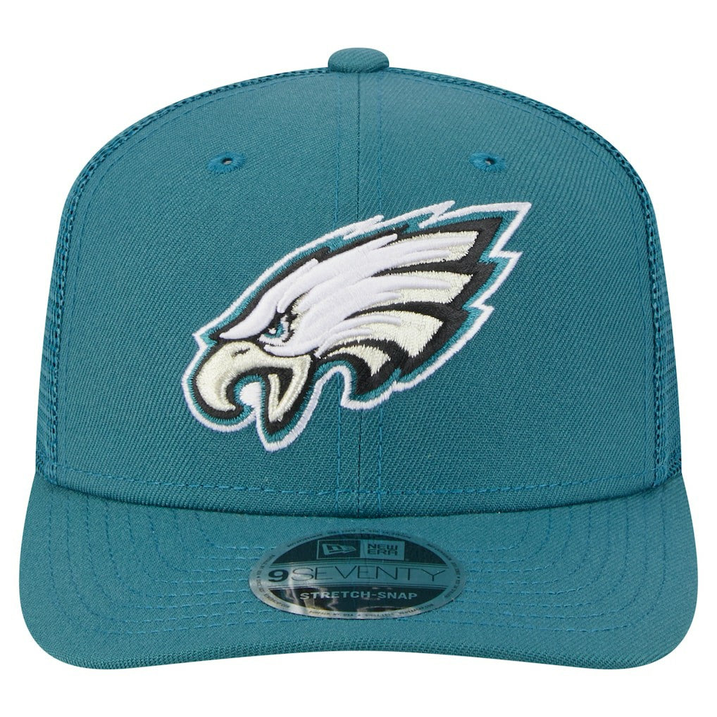 Philadelphia Eagles New Era Main Trucker 9SEVENTY Stretch-Snap Hat - Midnight Green online