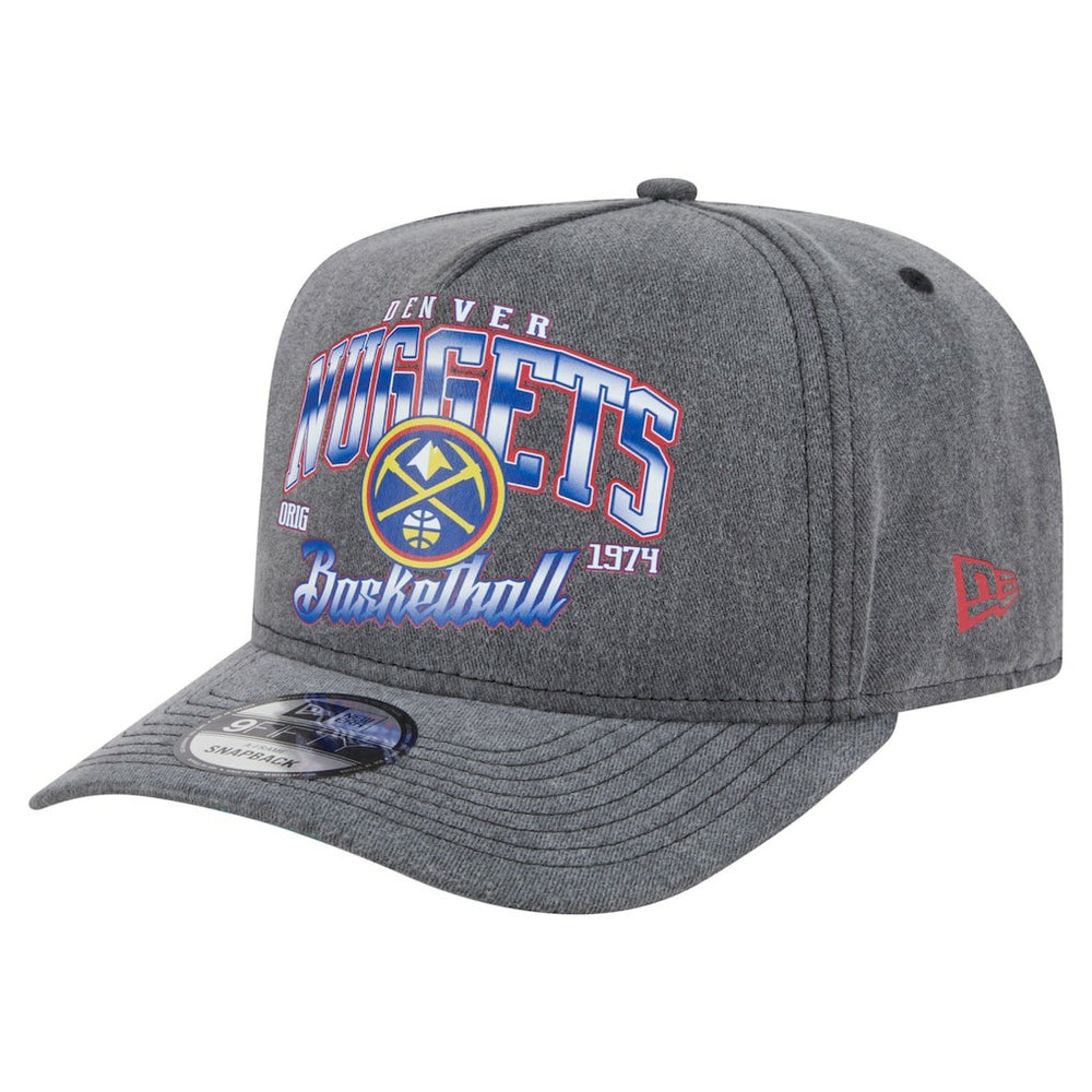 Denver Nuggets Throwback Washed Pre-Curved 9FIFTY Snapback Hat sale - Charcoal | New Era on sale