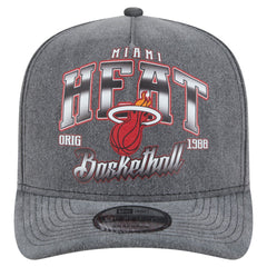 Miami Heat Throwback Washed Pre-Curved 9FIFTY Snapback Hat - Charcoal | New Era outlet
