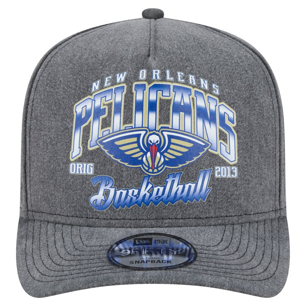 New Orleans Pelicans Throwback Washed Pre-Curved 9FIFTY Snapback Hat - Charcoal | New Era shop