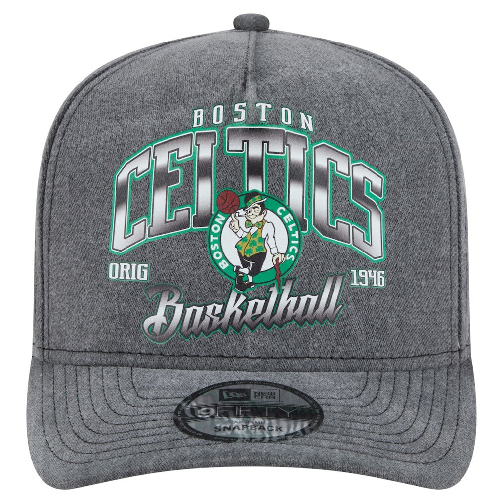 Boston Celtics Throwback Washed Pre-Curved 9FIFTY Snapback Hat - Charcoal | New Era shop