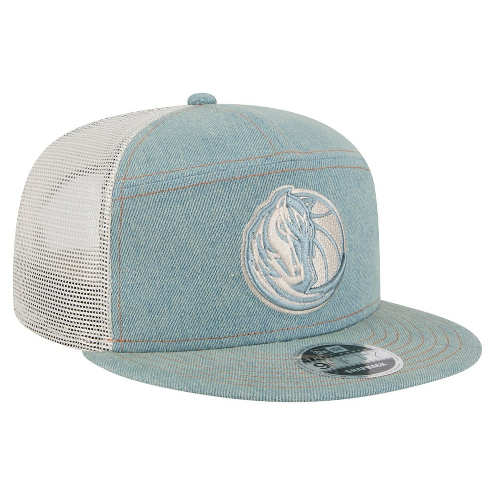 Dallas Mavericks Adventure Denim Split Panel 9FIFTY Snapback Trucker Hat | New Era sale