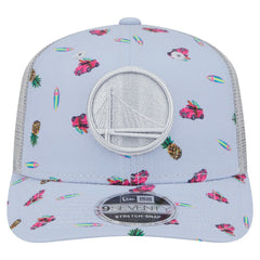 Golden State Warriors Adventure Aloha Pattern 9SEVENTY Stretch-Snap Hat sale - Light Blue/Gray | New Era discount