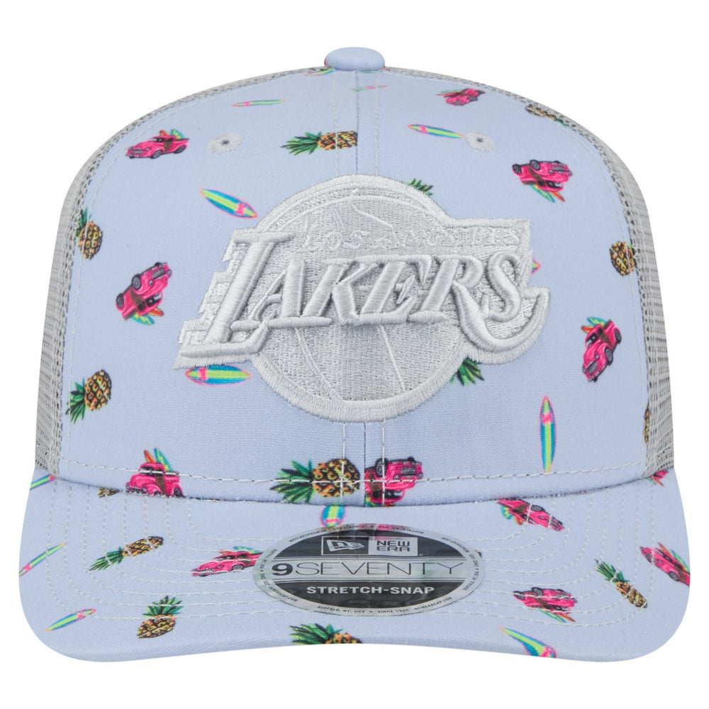Los Angeles Lakers Adventure Aloha Pattern 9SEVENTY Stretch-Snap Hat - Light Blue/Gray | New Era online