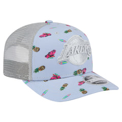 Los Angeles Lakers Adventure Aloha Pattern 9SEVENTY Stretch-Snap Hat - Light Blue/Gray | New Era online