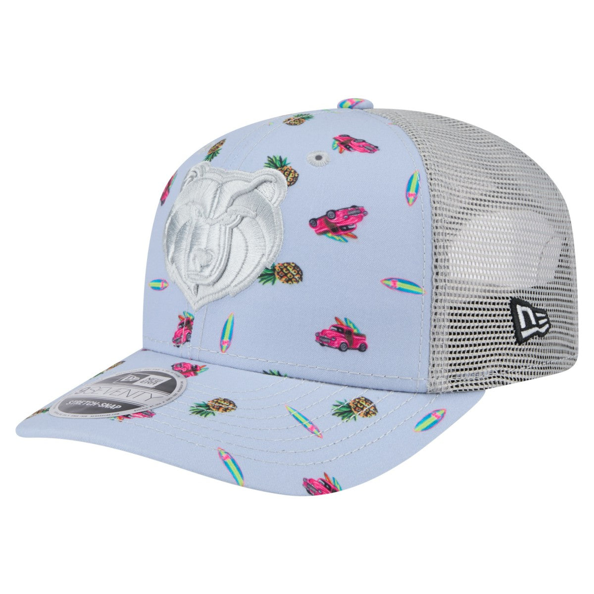 Memphis Grizzlies Adventure Aloha Pattern 9SEVENTY Stretch-Snap Hat - Light Blue/Gray | New Era online