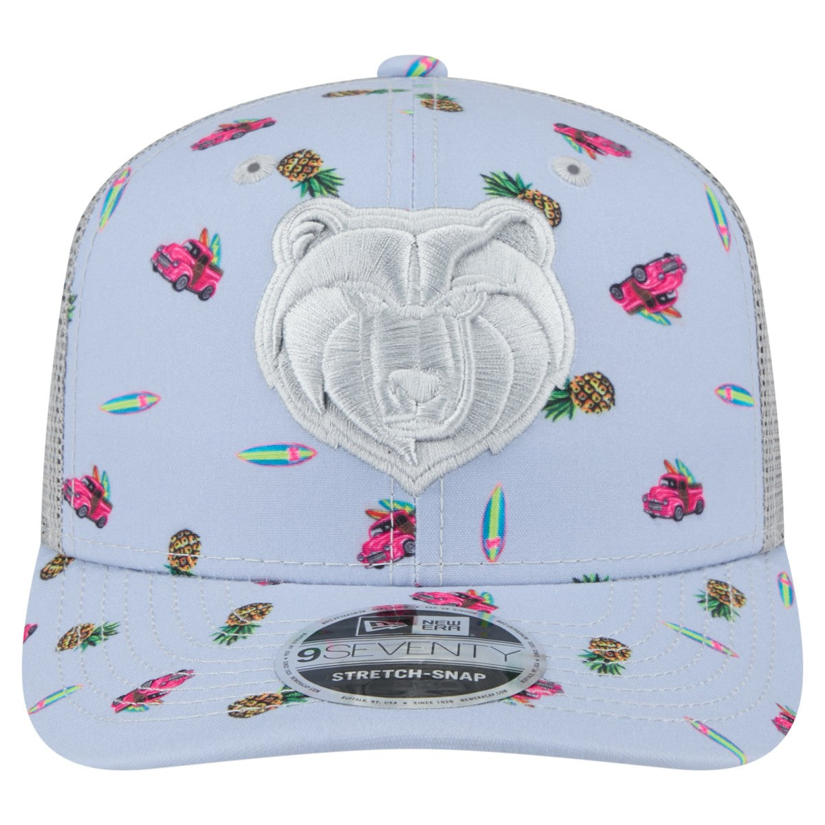 Memphis Grizzlies Adventure Aloha Pattern 9SEVENTY Stretch-Snap Hat - Light Blue/Gray | New Era online