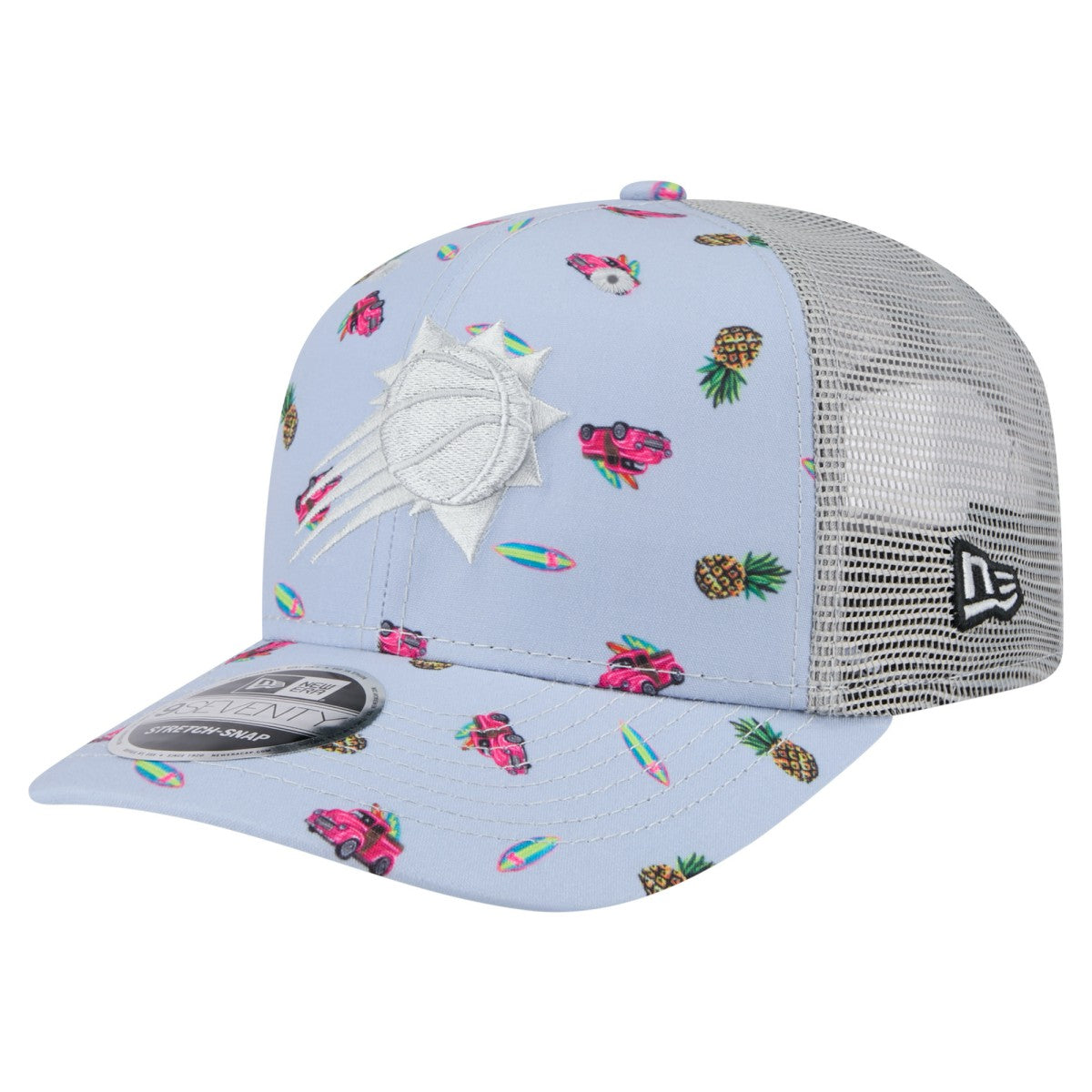 Phoenix Suns Adventure Aloha Pattern 9SEVENTY Stretch-Snap Hat - Light Blue/Gray | New Era shop