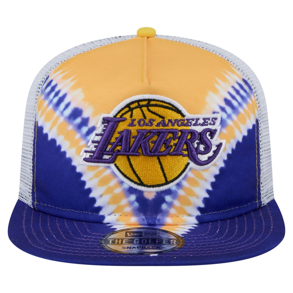 Los Angeles Lakers Throwback Dye Golfer Snapback Hat - Purple/Gold | New Era for sale