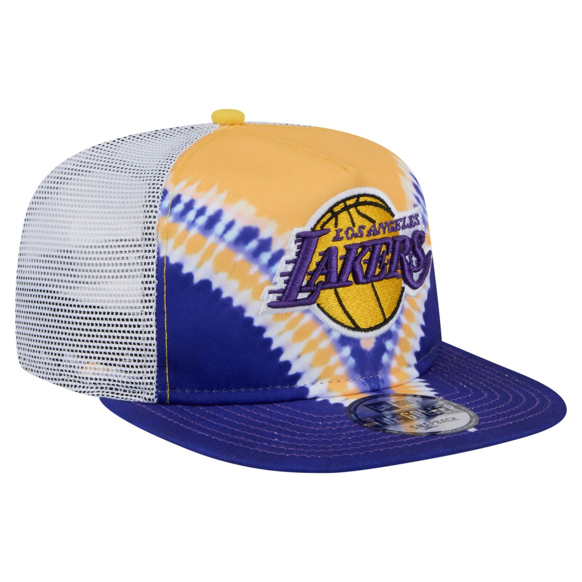 Los Angeles Lakers Throwback Dye Golfer Snapback Hat - Purple/Gold | New Era for sale