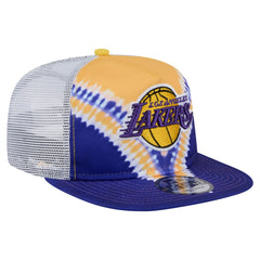 Los Angeles Lakers Throwback Dye Golfer Snapback Hat - Purple/Gold | New Era for sale