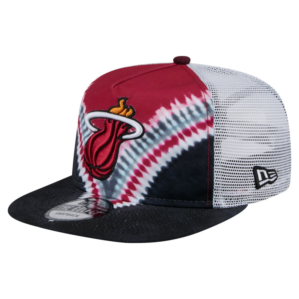Miami Heat Throwback Dye Golfer Snapback Hat - Black/Red | New Era online