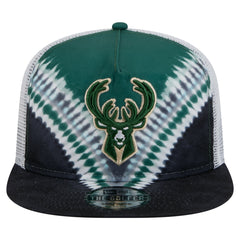 Milwaukee Bucks Throwback Dye Golfer Snapback Hat - Black/Hunter Green | New Era shop