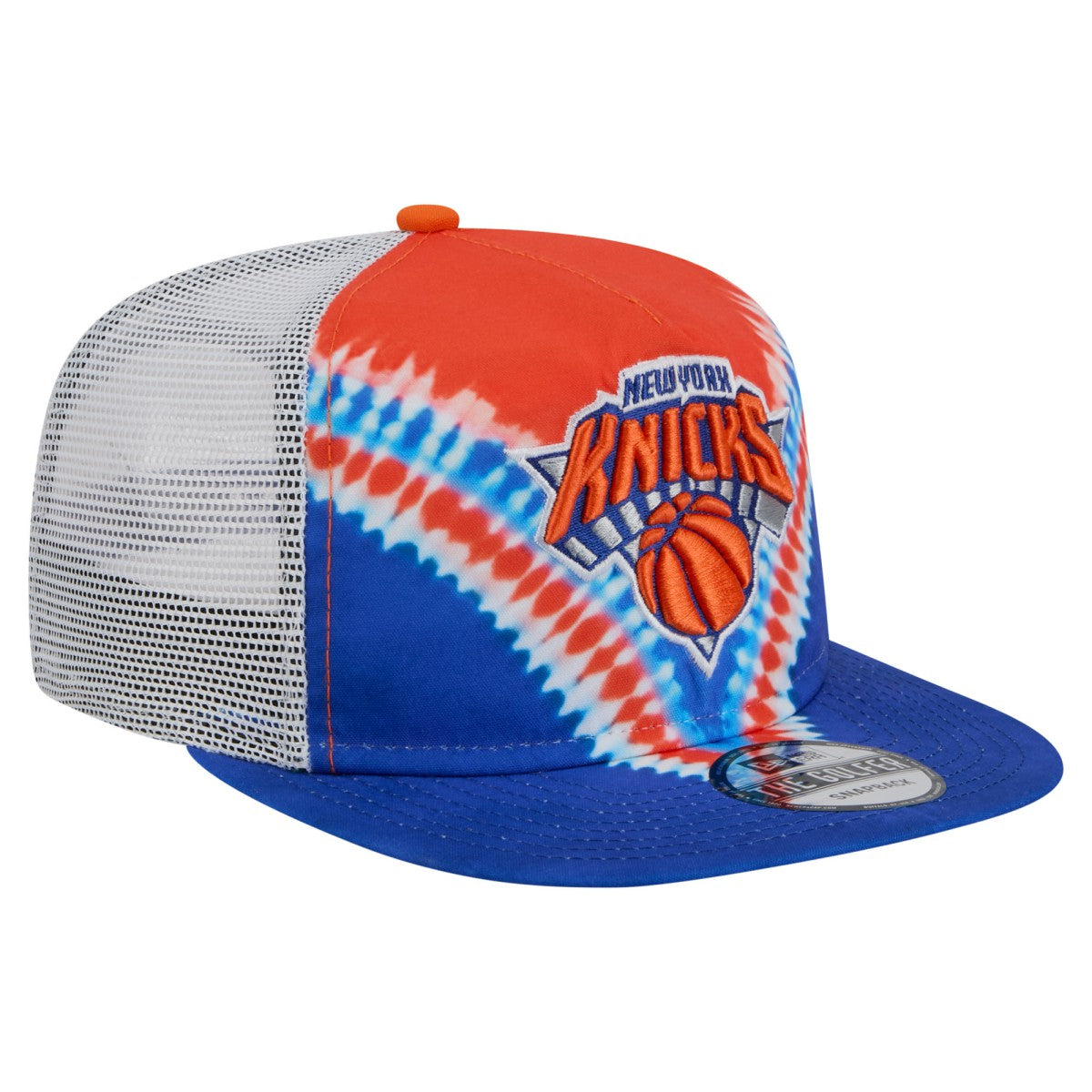 New York Knicks Throwback Dye Golfer Snapback Hat - Blue/Orange | New Era shop