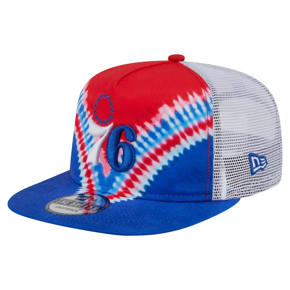 Philadelphia 76ers Throwback Dye Golfer Snapback Hat - Royal/Red | New Era on sale