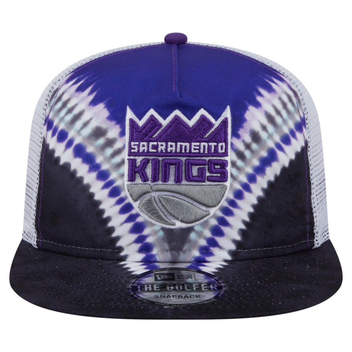 Sacramento Kings Throwback Dye Golfer Snapback Hat - Black/Purple | New Era on sale